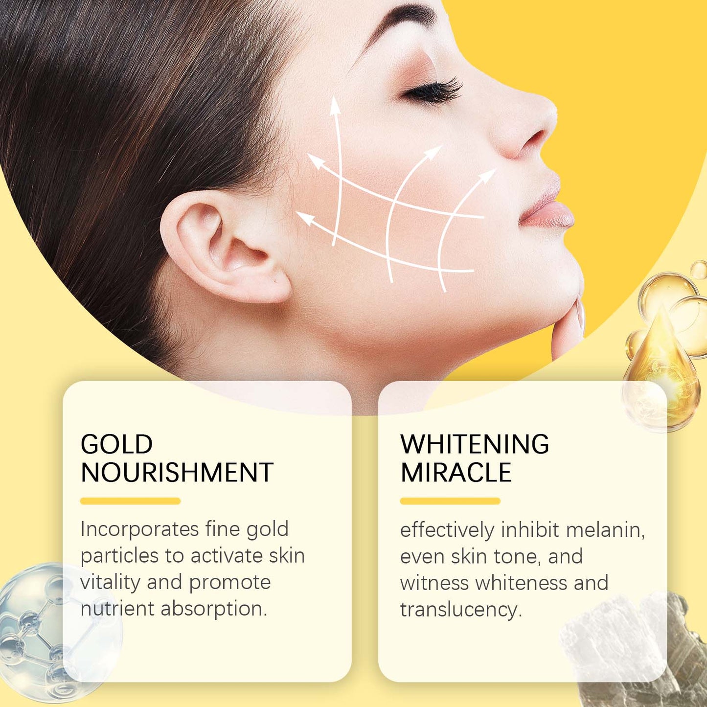 Gold Sleeping Mask, Moisturizing, Moisturizing, Moisturizing, Smoothing And Firming Skin Hydrating Mask