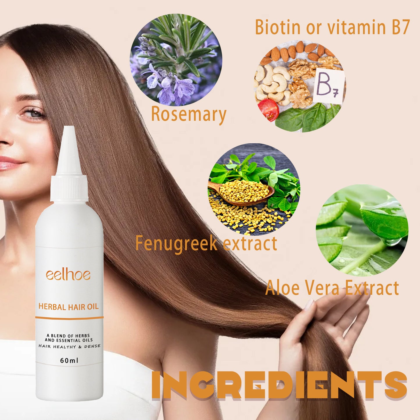 Herb Thickening Hair Oil, Repairing Dry Hair, Moisturizing And Smoothing Hair And Hair Conditioning Oil