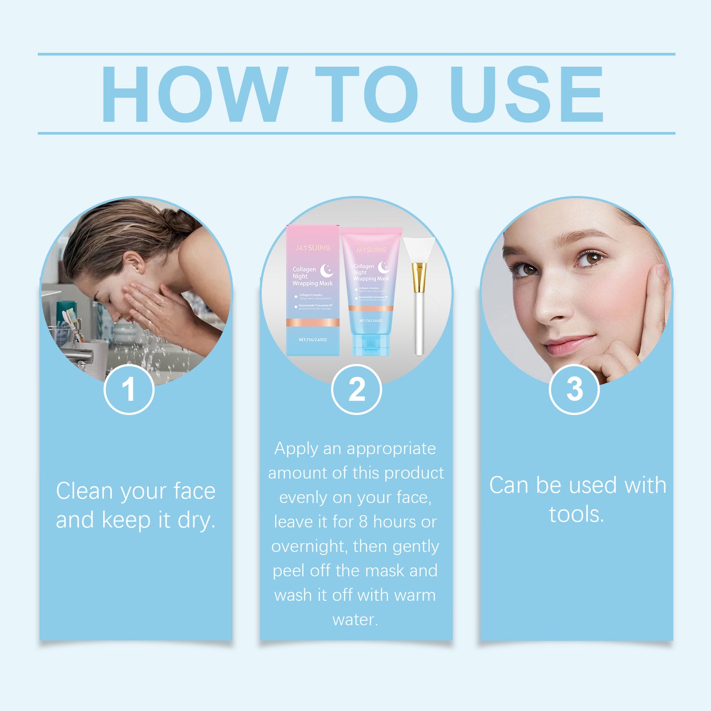 Jaysuing Collagen Night Peel-Off Mask, Cleanses Keratin, Moisturizes, Controls Oil And Nourishes The Skin. Peel-Off Mask