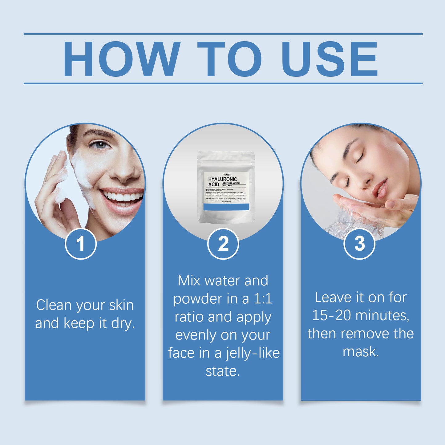 Hoygi Hydrating Facial Mask, With Hyaluronic Acid Nourishes Skin, Firming, Hydrating, Hydrating And Brightening Care Mask
