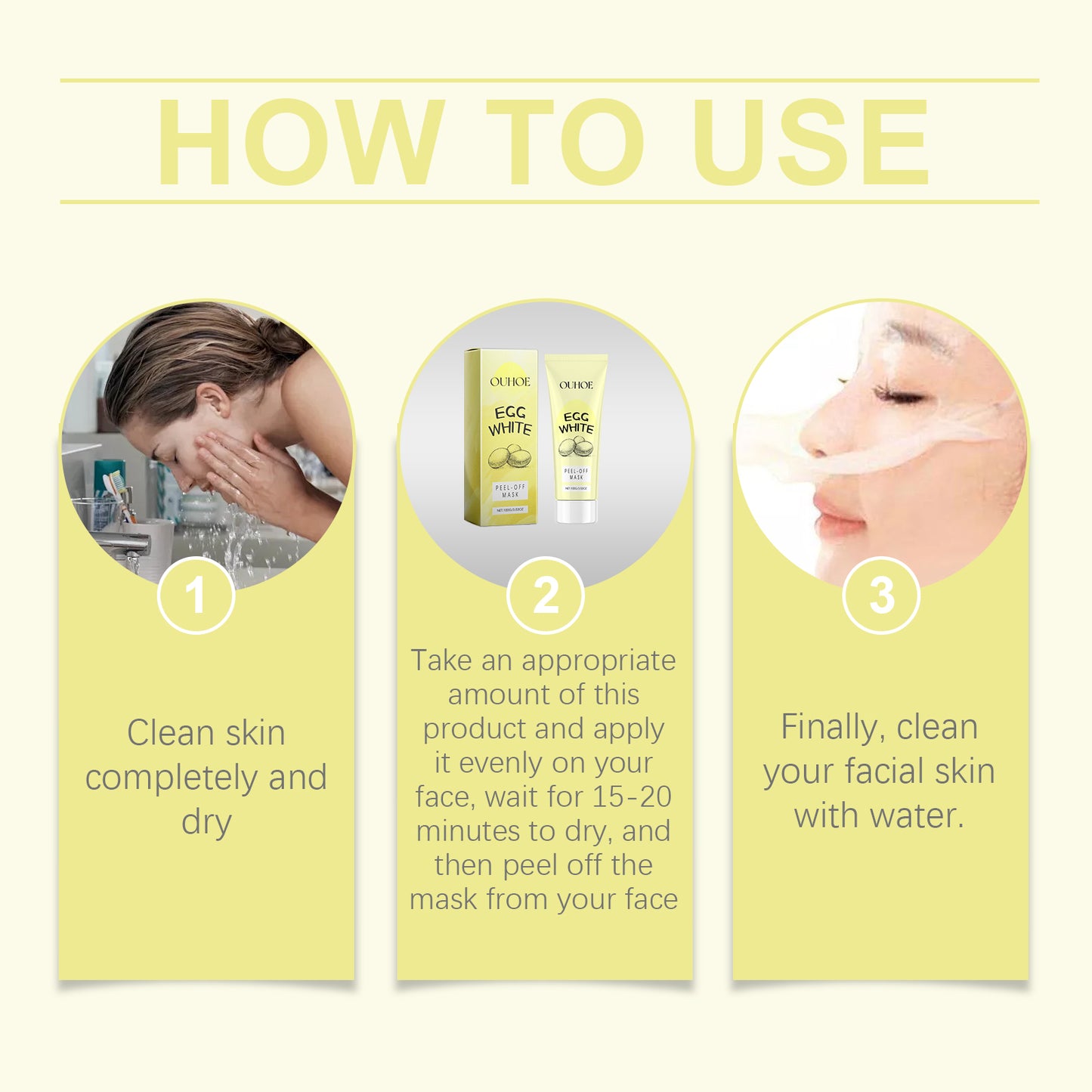 OUHOE Exfoliating Peel Mask Facial Cleansing Blackhead Gentle Non-Tight Moisturizing Peel Mask