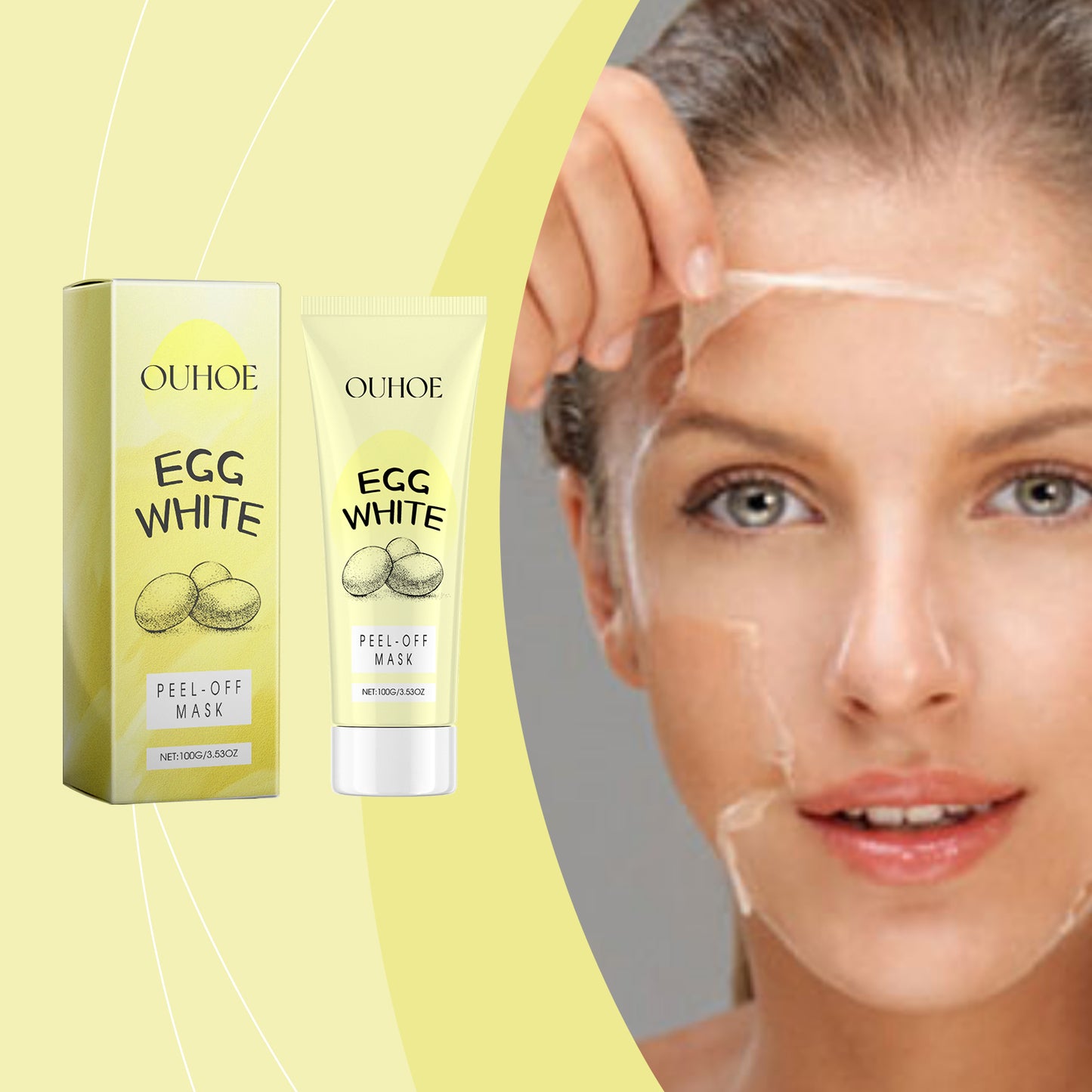 OUHOE Exfoliating Peel Mask Facial Cleansing Blackhead Gentle Non-Tight Moisturizing Peel Mask