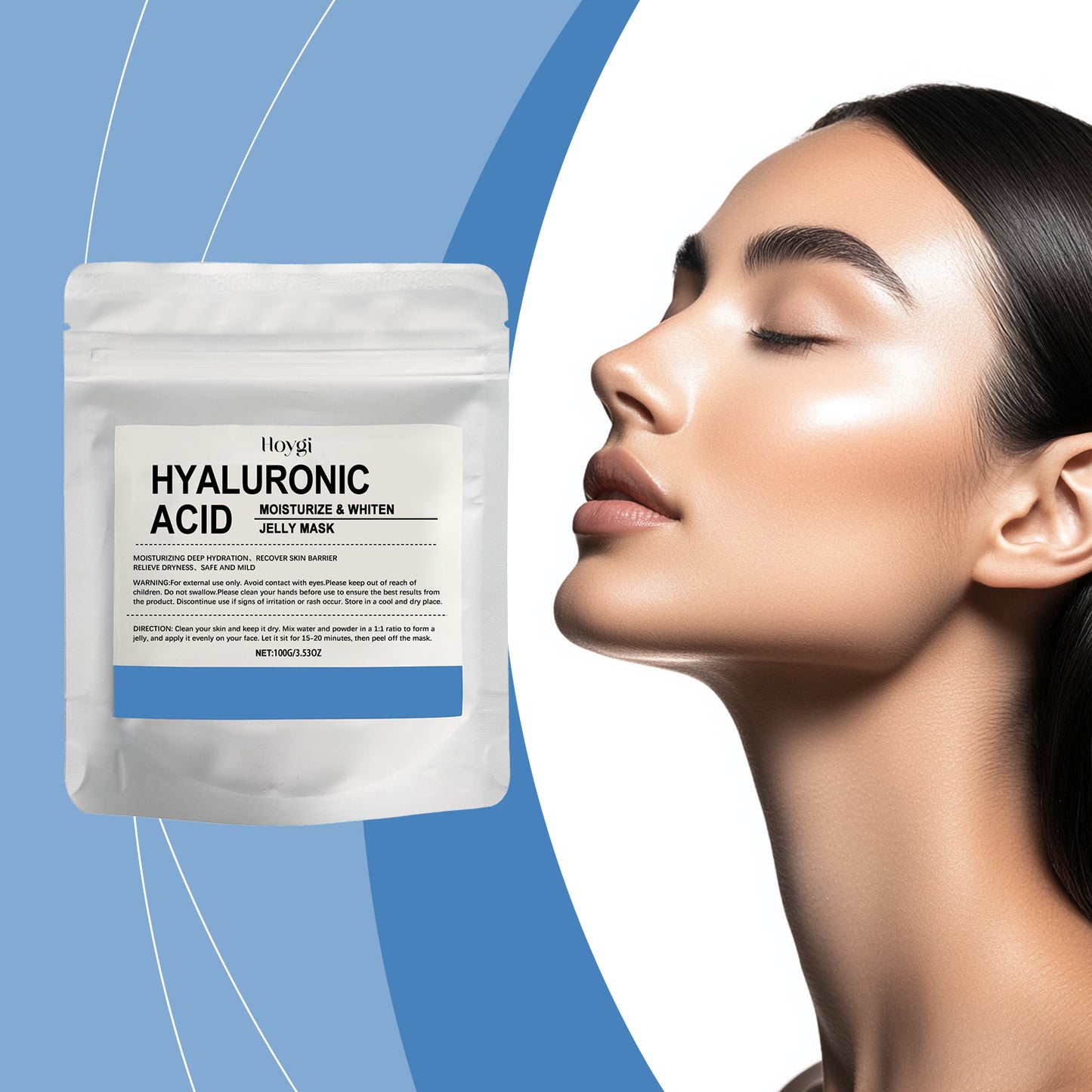 Hoygi Hydrating Facial Mask, With Hyaluronic Acid Nourishes Skin, Firming, Hydrating, Hydrating And Brightening Care Mask